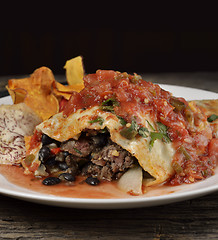 Image showing Burrito With Beef And Black Beans