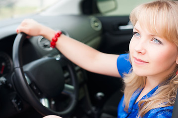 Image showing attractive blonde woman driver