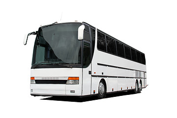 Image showing White Coach Bus Isolated over White