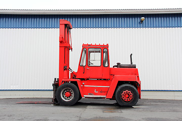 Image showing Red Forklift Truck