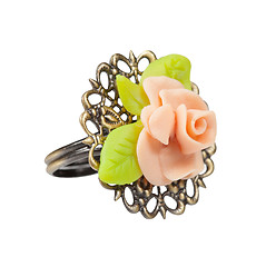 Image showing Ring delicate rose. Material plastic