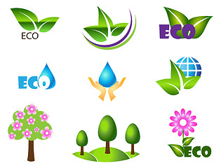 Image showing Ecology icon set. Eco-icons. 