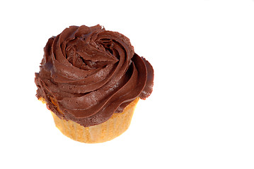 Image showing Isolation of a chocolate frosted cupcake