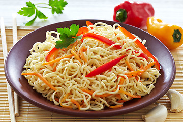 Image showing chinese noodles with vegetables