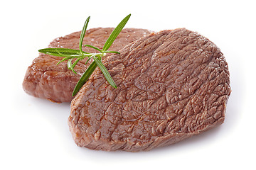 Image showing beef steak on white background
