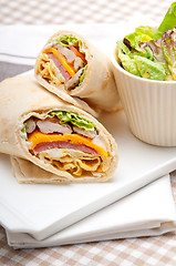 Image showing club sandwich pita bread roll