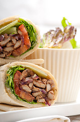 Image showing kafta shawarma chicken pita wrap roll sandwich