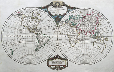 Image showing original antique world map