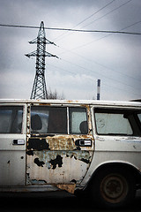 Image showing Close up of old rusty car door