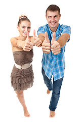 Image showing Young happy couple showing ok