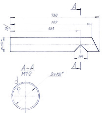 Image showing drawing of mechanical parts made ??with pencil