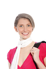 Image showing Elegant woman wearing a scarf