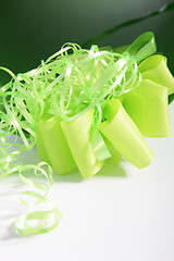 Image showing Decorative green ribbon