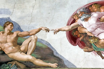 Image showing The Creation of Adam in Sistine Chapel