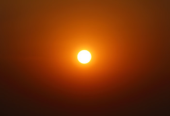 Image showing beautiful fog sunset 