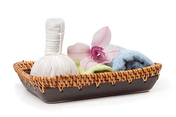 Image showing Spa accessories on the plate