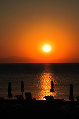 Image showing sunset on the Greece beach 