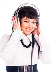 Image showing Pretty woman with headphones