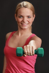 Image showing Woman with Dumbbell