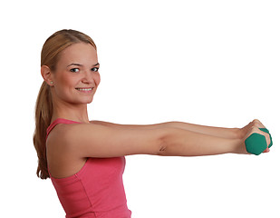 Image showing Woman with Dumbbells