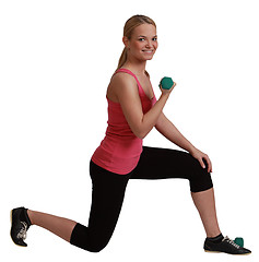 Image showing Woman with Dumbbells