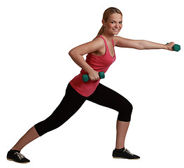 Image showing Woman with Dumbbells