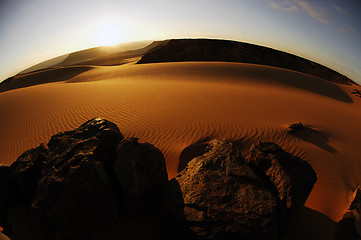 Image showing Sunrise on top of the Gilf Kebir