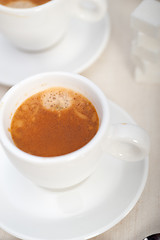 Image showing Italian espresso coffee and sugar cubes