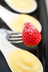 Image showing custard pastry cream and berries