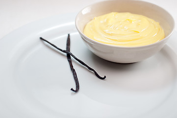 Image showing vanilla custard pastry cream with seeds sticks