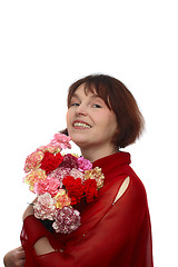 Image showing Woman with flowers