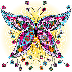 Image showing Fantasy spring vintage butterfly