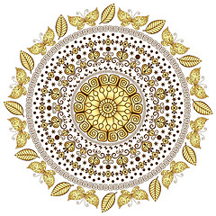 Image showing Gold round pattern