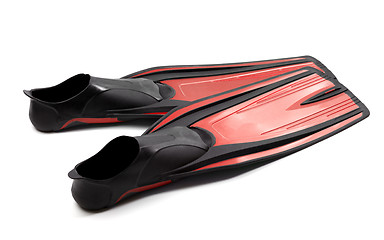 Image showing Red swim fins