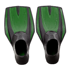 Image showing Green swim fins