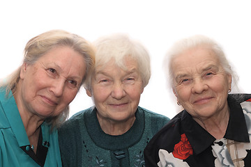 Image showing Three old women smiling