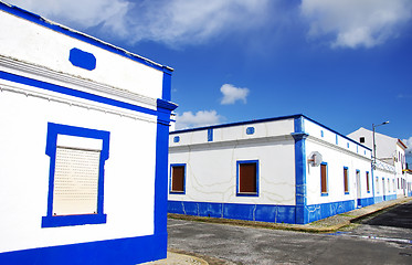 Image showing Blue street, alentejo region, Portugal