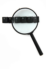 Image showing search (keyboard keys) and magnify glass