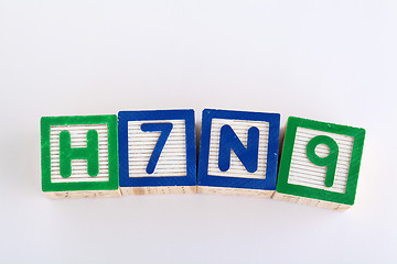 Image showing H7N9 alphabet toy block