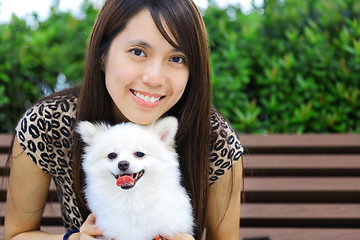 Image showing girl with dog