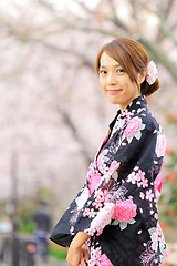 Image showing young girl in japan kimino dress