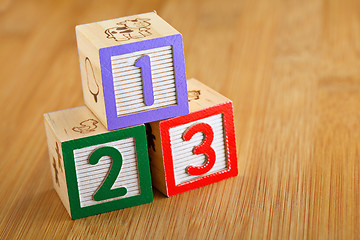 Image showing 123 wooden alphabet block