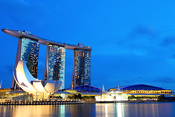 Image showing Singapore skyline at night