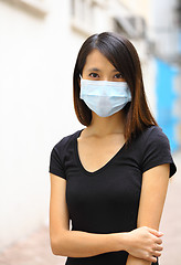 Image showing Asian woman wearing face mask