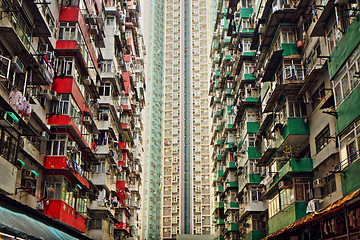 Image showing Old apartments in Hong Kong