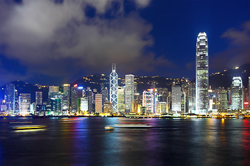 Image showing Hong Kong night city skyline