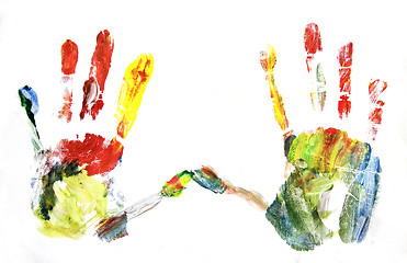 Image showing Vivid colored hands