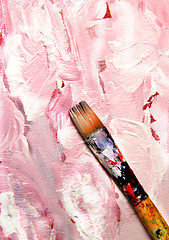 Image showing Vivid strokes and paintbrush 