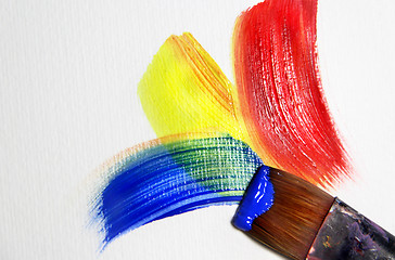 Image showing Vivid strokes and paintbrushes 