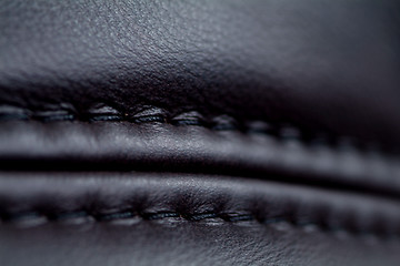 Image showing Seam on black leather